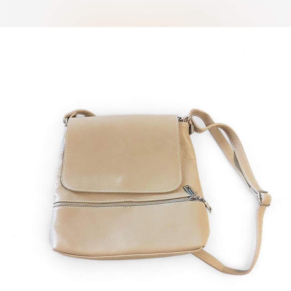 Sorrento Di Martino Beige Pebble Leather‎ Crossbody